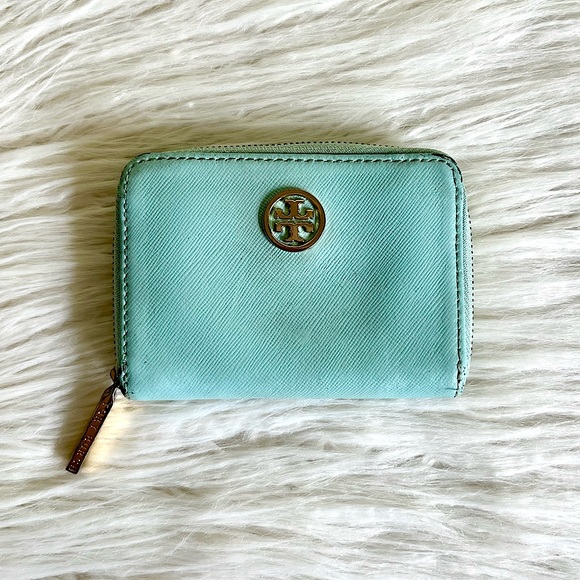 Tory Burch Saffiano Leather Robinson Zip Coin Case/Card/Key Holder - Picture 1 of 9